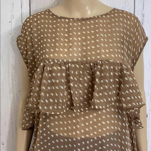 CIEL USA Sheer Ruffled Blouse Sz M - Picture 3 of 13